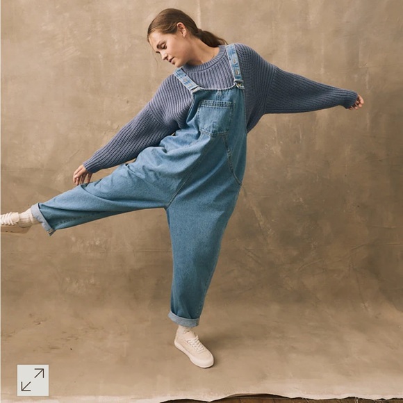 Oversized Blue Denim Dungaree Overalls - Picture 1 of 7